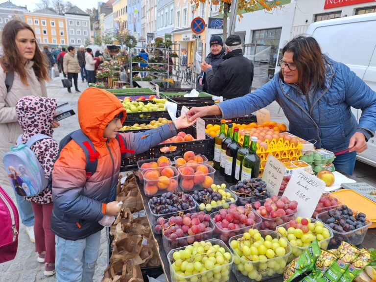 Besuch am Wochenmarkt